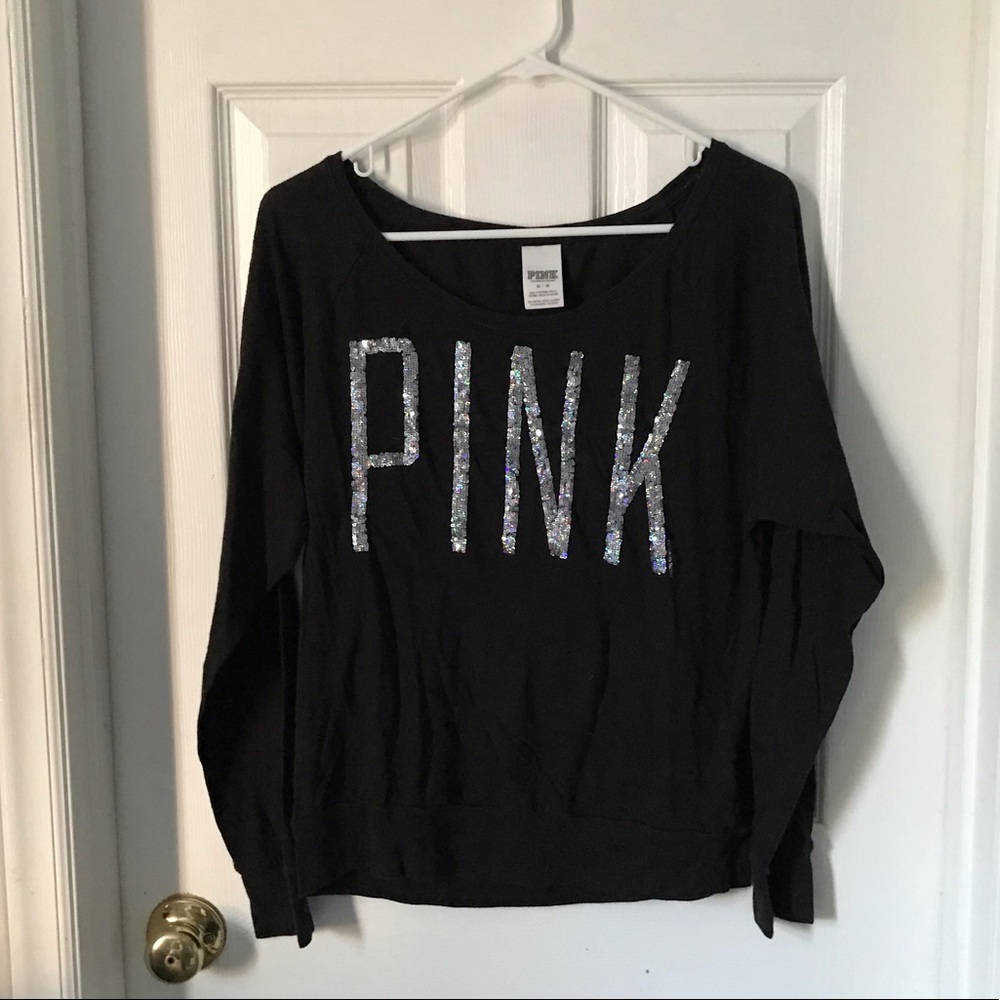 Victoria’s Secret shirt long sleeve size medium with sparkle “pink”
